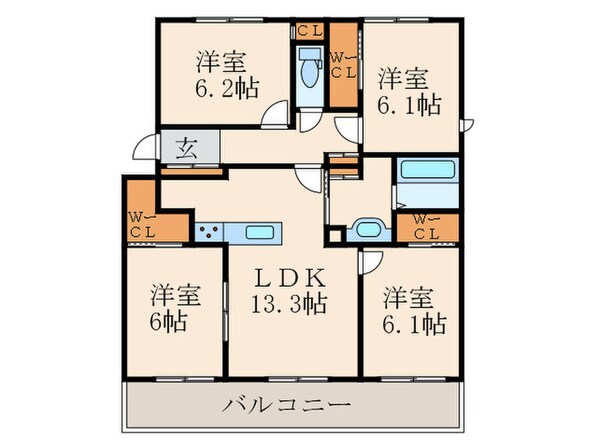 イストワール寺塚の物件間取画像